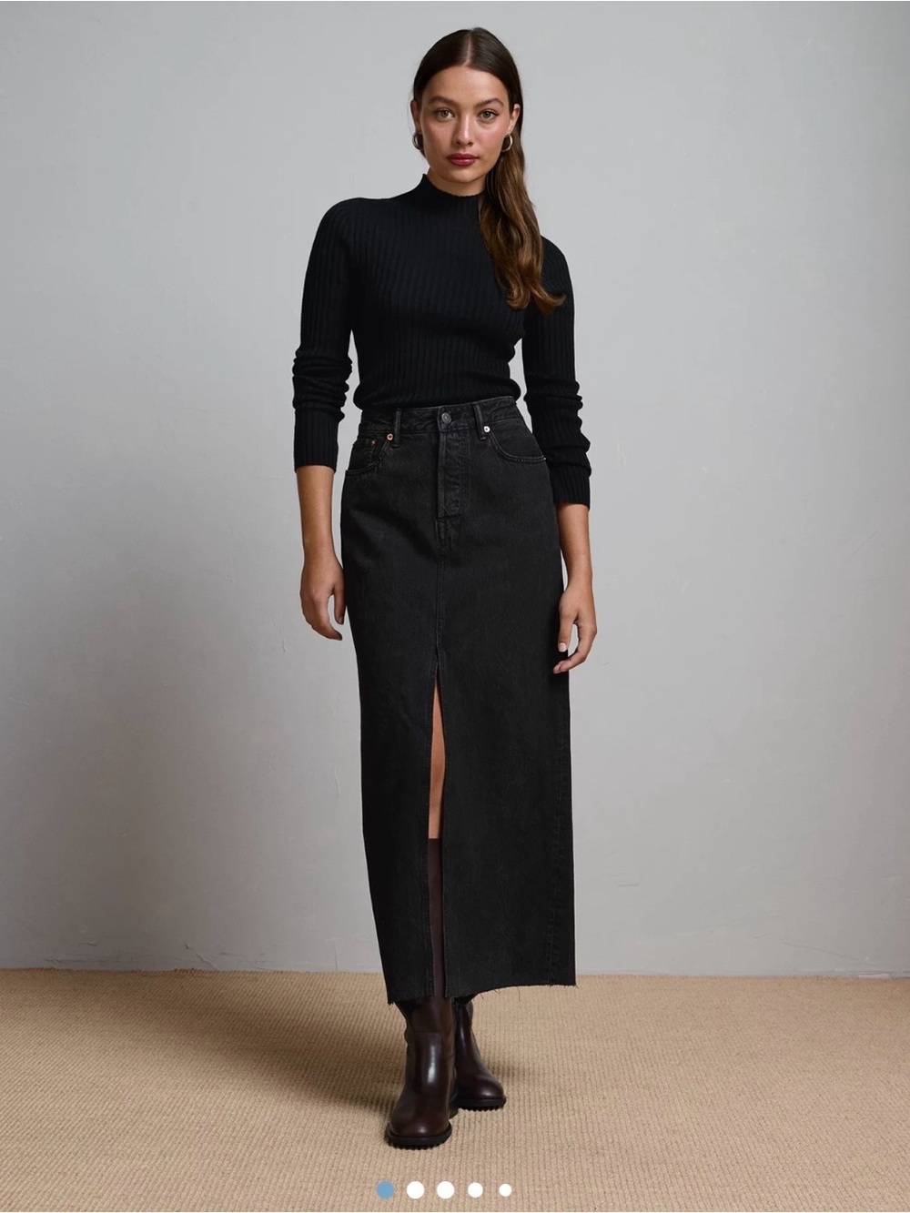 American Eagle Premium Denim Maxi Skirt Size 27
